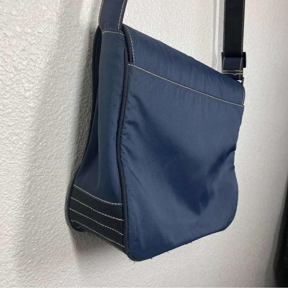 Polo Jeans Ralph Lauren Nylon Messenger Bag Navy Blue Ajustable Strap 14x10